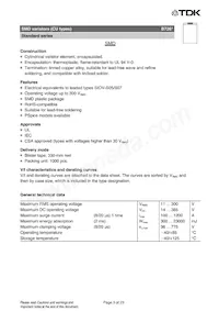 B72650M0231K072 Datasheet Pagina 3