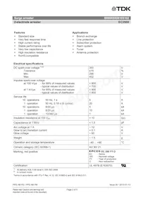 B88069X0810S102 Datasheet Pagina 2