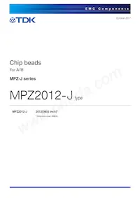 MPZ2012S102JTD25 Datenblatt Cover
