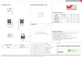 7447480221 Datasheet Copertura