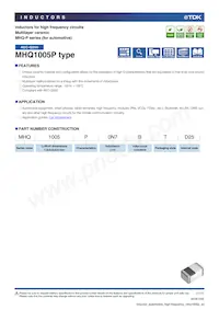 MHQ1005PR15GTD25 Datasheet Cover