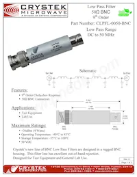 CLPFL-0050-BNC Datasheet Cover