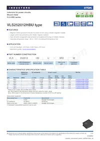 VLS252012HBU-220M Datasheet Cover