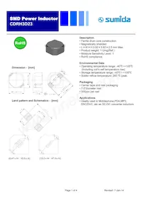 CDRH3D23NP-8R2PC Datasheet Copertura