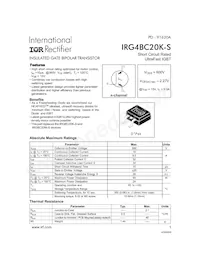 IRG4BC20K-S數據表 封面