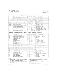 IRG4PC40K數據表 頁面 2