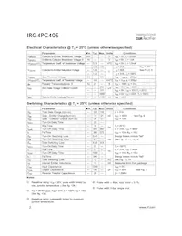 IRG4PC40SPBF數據表 頁面 2