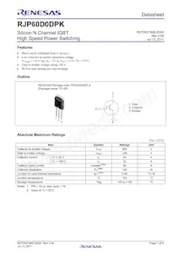 RJP60D0DPK-00#T0 Datasheet Copertura