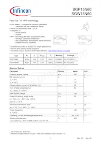 SGW15N60FKSA1 Datasheet Copertura