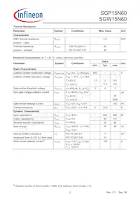 SGW15N60FKSA1 Datasheet Pagina 2