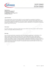 SGW15N60FKSA1 Datasheet Pagina 12