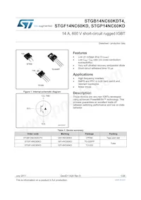 STGF14NC60KD Datasheet Copertura