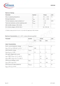 BSP299L6327HUSA1 Datenblatt Seite 2