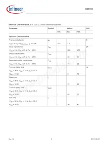 BSP299L6327HUSA1 Datasheet Pagina 3