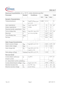 BSS84PL6433HTMA1 Datasheet Pagina 3