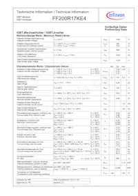 FF200R17KE3S4HOSA1數據表 頁面 2