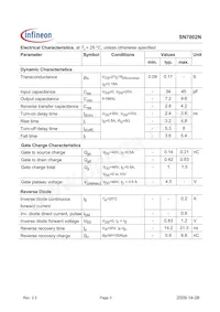 SN7002NL6433HTMA1 Datasheet Pagina 3