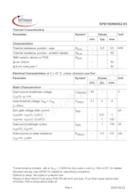 SPB160N04S203CTMA1 Datasheet Pagina 2