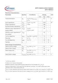 SPI11N65C3HKSA1 Datasheet Pagina 3