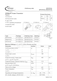 SPP47N10L Datasheet Copertura