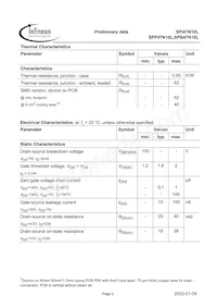 SPP47N10L數據表 頁面 2