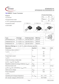 SPP80N04S2-H4 Datasheet Copertura