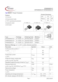 SPP80N06S2-07 Datenblatt Cover