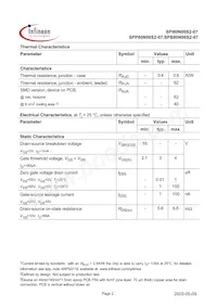 SPP80N06S2-07 Datasheet Pagina 2