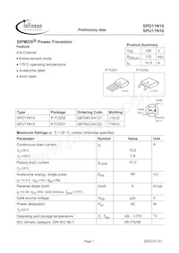 SPU11N10數據表 封面