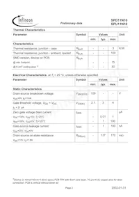 SPU11N10 Datasheet Pagina 2