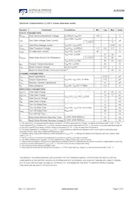 AOD254_004 Datasheet Pagina 2