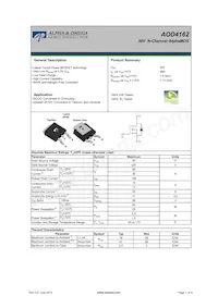 AOD4162 Datasheet Cover