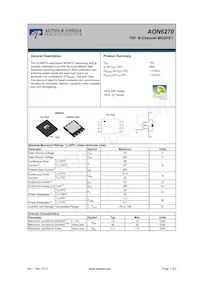 AON6270_001 Datasheet Copertura