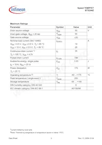 BTS244Z E3062A Datasheet Pagina 2