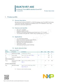 BUK761R7-40E/GFJ Datasheet Cover