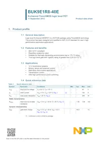 BUK9E1R8-40E數據表 封面