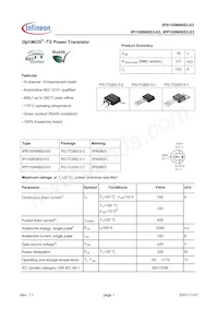 IPP100N06S3-03 Datasheet Cover