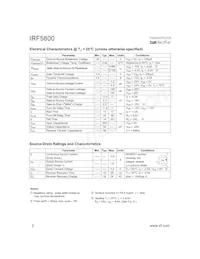 IRF5800TR Datasheet Pagina 2