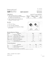 IRFR3707TRR Datenblatt Cover