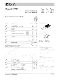 IXTH21N50Q Datenblatt Cover