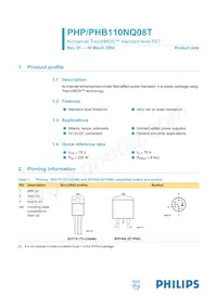 PHP110NQ08T Datasheet Copertura