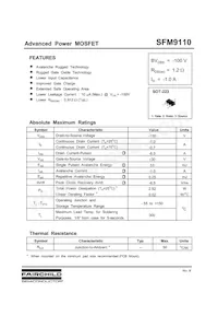 SFM9110TF Datasheet Copertura