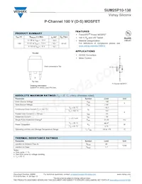 SUM25P10-138-E3 Datasheet Cover