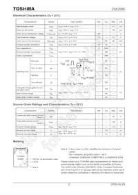 2SK2995(F) Datasheet Pagina 2