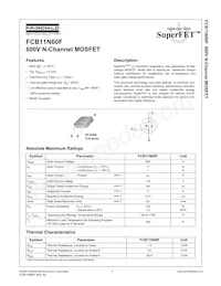 FCB11N60FTM數據表 封面