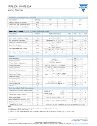 IRF820A數據表 頁面 2