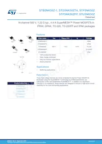 STD5NK50Z-1 Datenblatt Cover