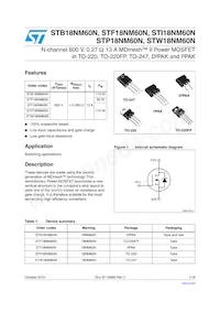 STI18NM60N Datenblatt Cover