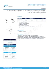 STP7N52DK3 Datasheet Copertura