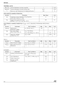 IRF840 Datenblatt Seite 2